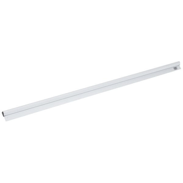 An Advance Tabco aluminum wall-mounted ticket holder with a long metal strip.