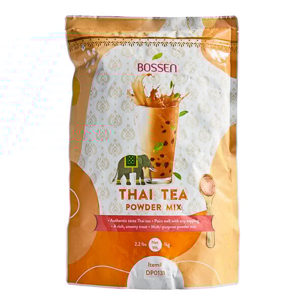 A white bag of Bossen Thai Tea Powder Mix.