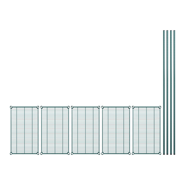 A Regency wire shelving kit with several metal grids.