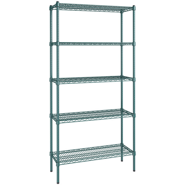 NSF Commercial Epoxy Green Wire Shelving Wall Shelf 21 x 48