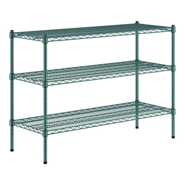 A Regency green metal 3-shelf wire shelving kit.