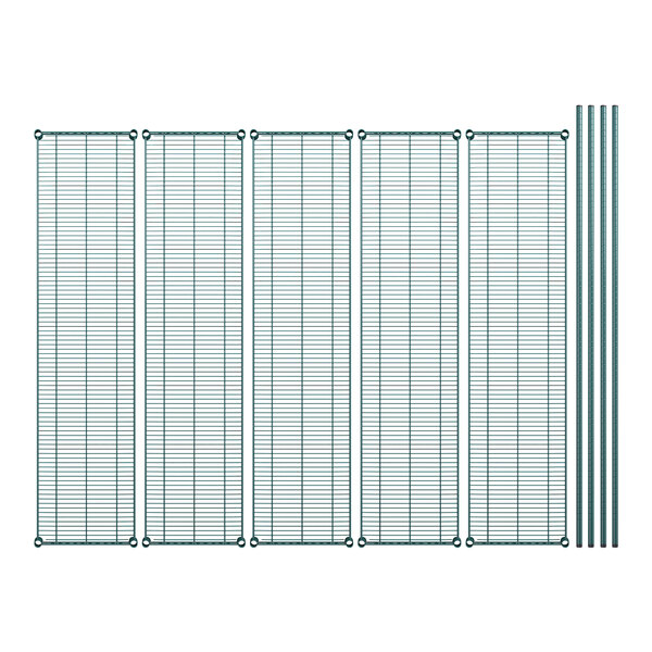 A row of green Regency metal grids.