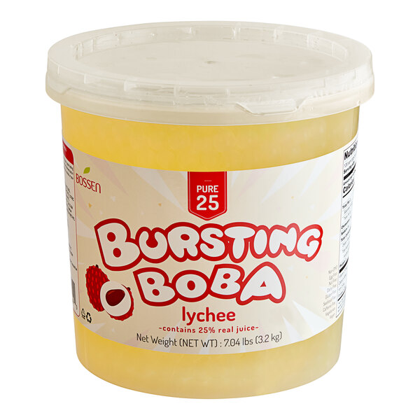 Tea Zone Lychee Popping Pearls - Bursting Boba (B2050, 7 Lbs) For Bubble Tea