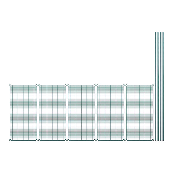 A drawing of a Regency wire shelving kit with 86" poles.