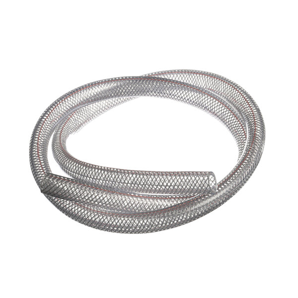 A silver hose with a white stripe.