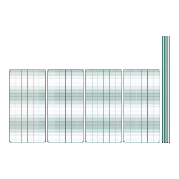 A close-up of a green grid pattern on white paper.