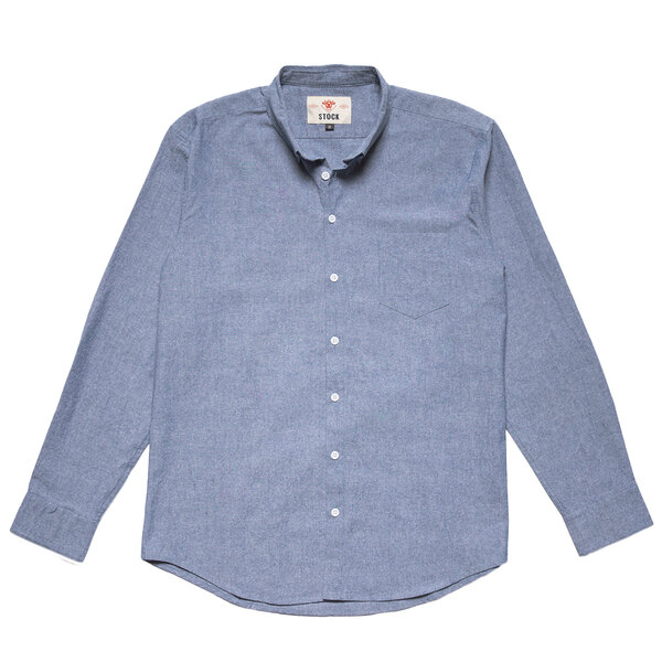 Stock Mfg. Co. Men's Blue Long Sleeve Chambray Shirt - 2XL
