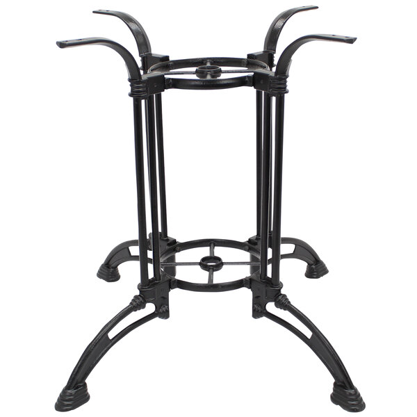 A black metal Art Marble Furniture table base with four legs.