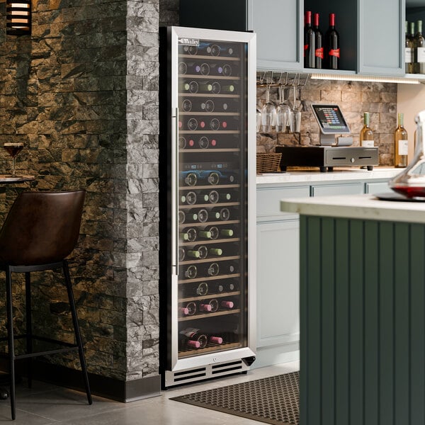 AvaValley WRC-165-DZ Dual Temperature Full Glass Door Commercial Wine Cooler