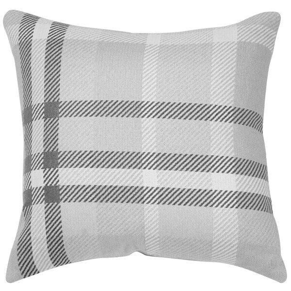 a white and grey pillow