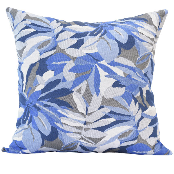 a blue and white pillow