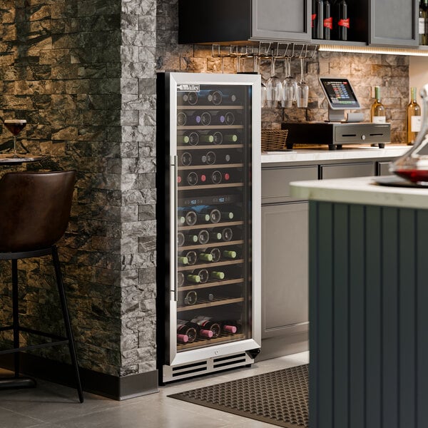 AvaValley WRC-128-DZ Dual Temperature Full Glass Door Commercial Wine Cooler