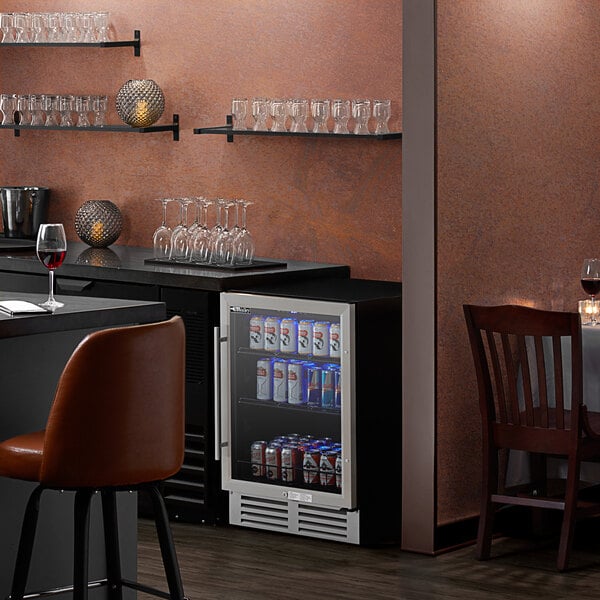 Kitchen Bar with Mini Wine Fridge and Beverage Fridge
