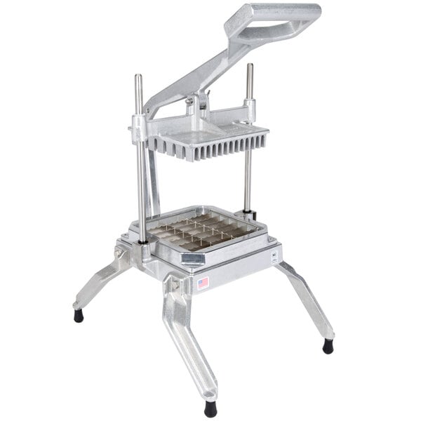 A Nemco rectangle lettuce cutter with a metal tray and a handle.