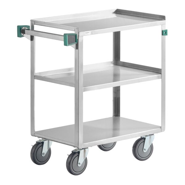 Regency 16" x 27" Three Shelf 20 Gauge 430 Stainless Steel Utility Cart - Fully Welded