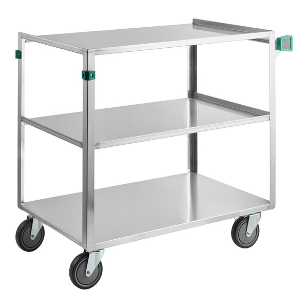 Regency 22" x 38 1/2" Three Shelf 18 Gauge 430 Stainless Steel Utility Cart - Fully Welded