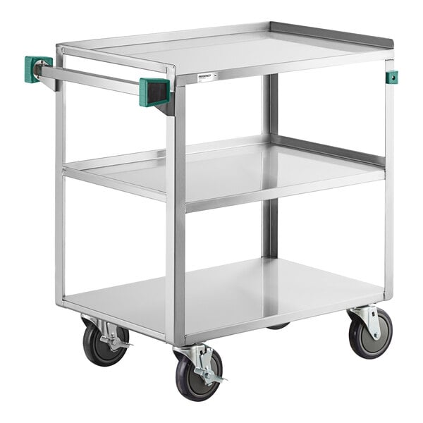 Regency 18 3/4" x 30 1/2" Three Shelf 18 Gauge 430 Stainless Steel Utility Cart - Fully Welded