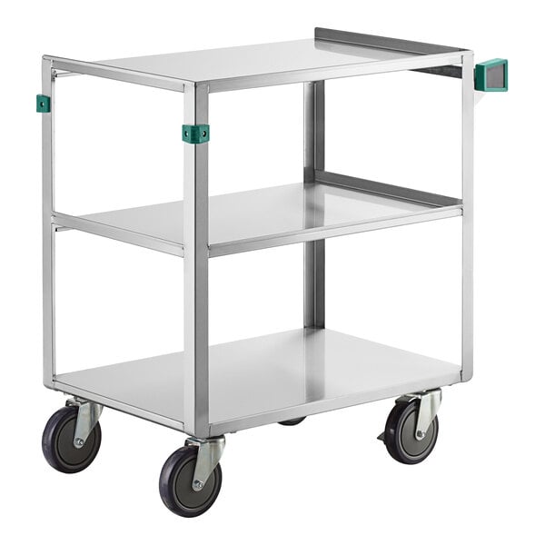 Regency 18 3/4" x 30 1/2" Three Shelf 18 Gauge 430 Stainless Steel Utility Cart - Fully Welded