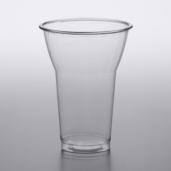 A clear plastic cup.
