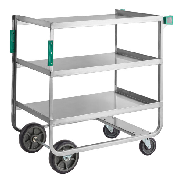 Regency 22" x 38 1/2" Three Shelf 18 Gauge 430 Stainless Steel U-Channel Cart - Fully Welded