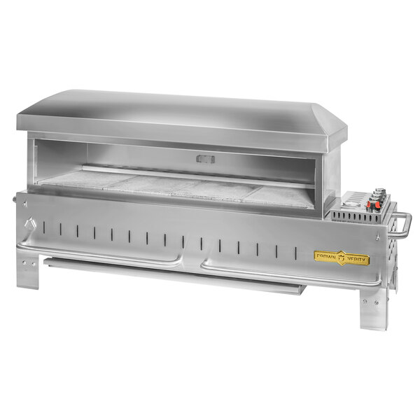 a stainless steel oven with a lid