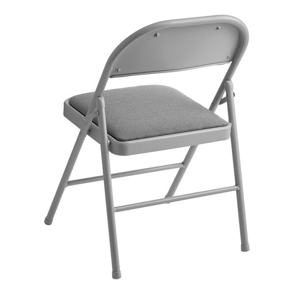 Lancaster Table & Seating Gray Fabric Folding Chair with Padded Seat