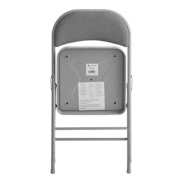 Lancaster Table & Seating Gray Fabric Folding Chair with Padded Seat