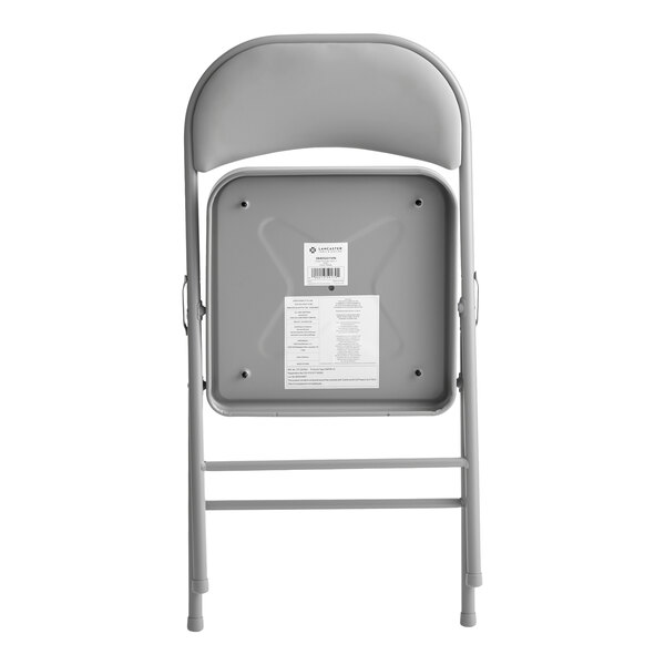 Lancaster Table & Seating Gray Vinyl Folding Chair with Padded Seat
