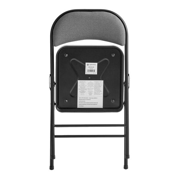 Lancaster Table & Seating Dark Gray Fabric Folding Chair with Padded Seat