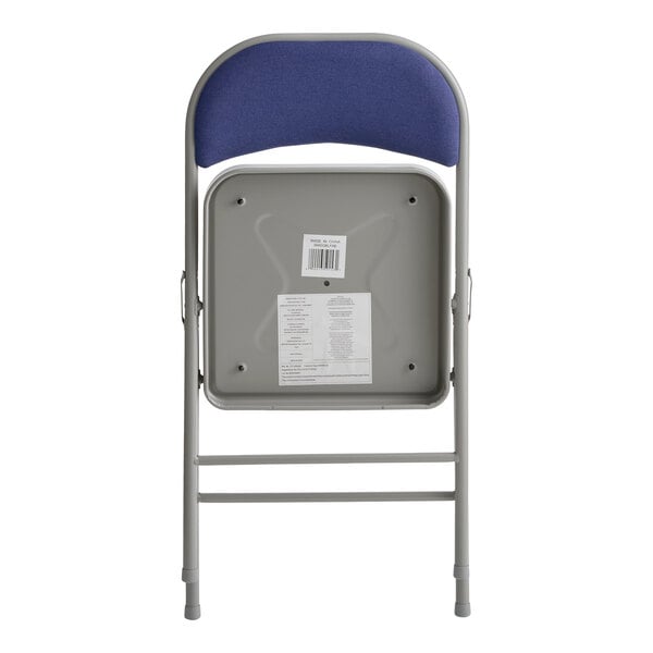 Lancaster Table & Seating Blue Fabric Folding Chair with Padded Seat