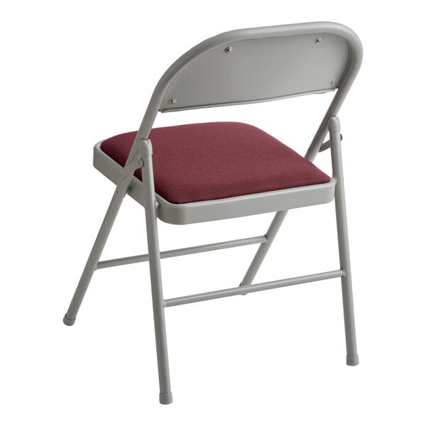 Lancaster Table & Seating Burgundy Fabric Folding Chair with Padded Seat