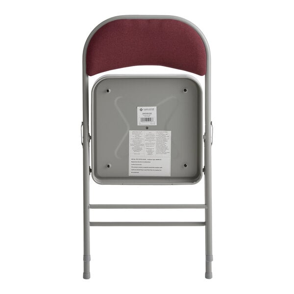 Lancaster Table & Seating Burgundy Fabric Folding Chair with Padded Seat
