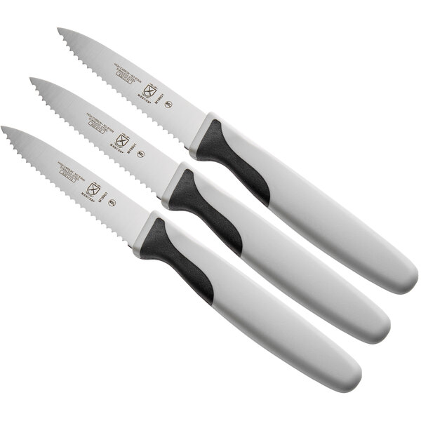 Mercer Culinary Millennia 3 Slim Serrated Paring Knives - 3-Pack