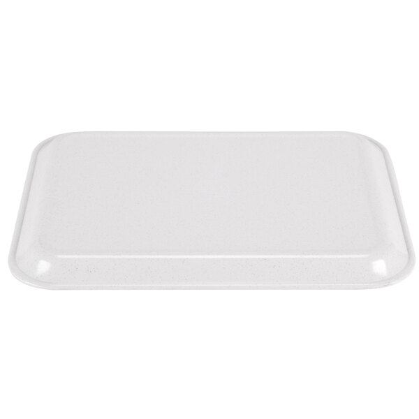 A white rectangular Thunder Group Blue Bamboo melamine tray.