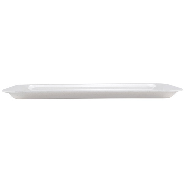 a white rectangular tray with a white background