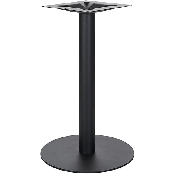 A black metal BFM Seating Uptown table base.
