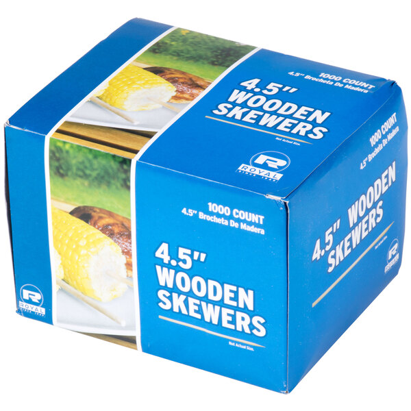 Wooden Skewers 4 1/2" Wooden Skewers (1000 / Pack)