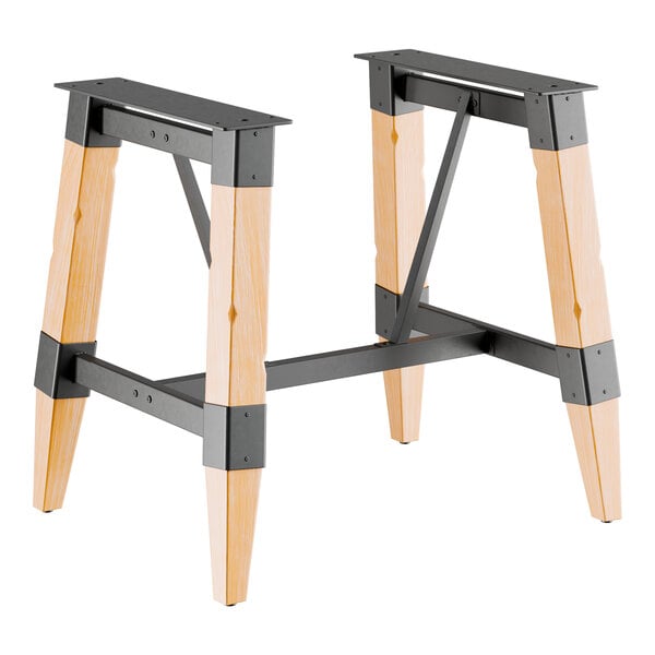 Lancaster Table & Seating Industrial Bleached Oak Finish Standard Height Trestle Table Base for 30" x 48" Table Tops