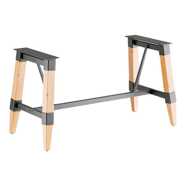 Lancaster Table & Seating Industrial Bleached Oak Finish Standard Height Trestle Table Base for 30" x 72" Table Tops