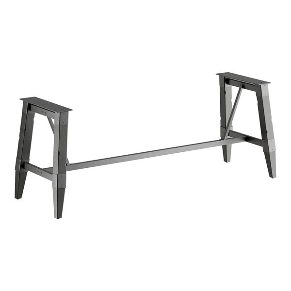 Lancaster Table & Seating Industrial Slate Gray Finish Standard Height Trestle Table Base for 30" x 96" Table Tops