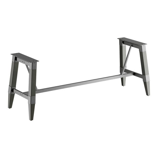 Lancaster Table & Seating Industrial Slate Gray Trestle Table Base for 30" x 96" Table Tops
