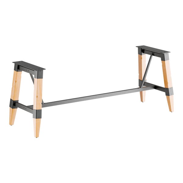 Lancaster Table & Seating Industrial Bleached Oak Finish Standard Height Trestle Table Base for 30" x 96" Table Tops