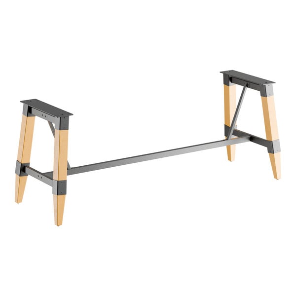 Lancaster Table & Seating Industrial Bleached Oak Finish Standard Height Trestle Table Base for 30" x 96" Table Tops