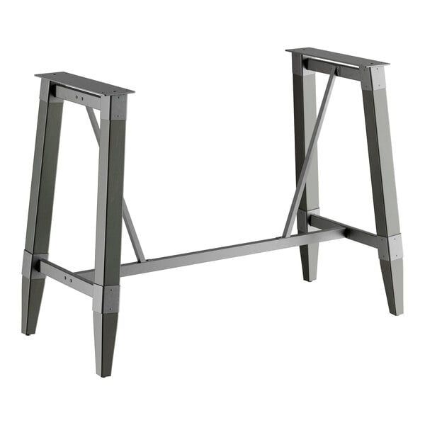 Lancaster Table & Seating Industrial Slate Gray Finish Bar Height Trestle Table Base for 30" x 72" Table Tops