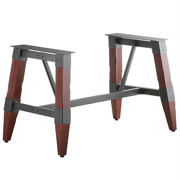 Lancaster Table Seating Mahogany Rustic Industrial Wooden