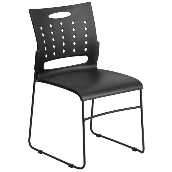 a black chair with a white background