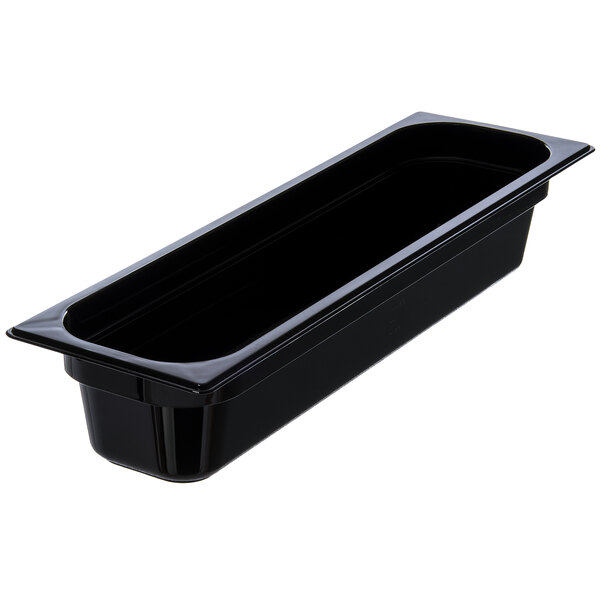 Carlisle 10441B03 StorPlus 1/2 Size Long Black High Heat Plastic Food Pan 4" Deep