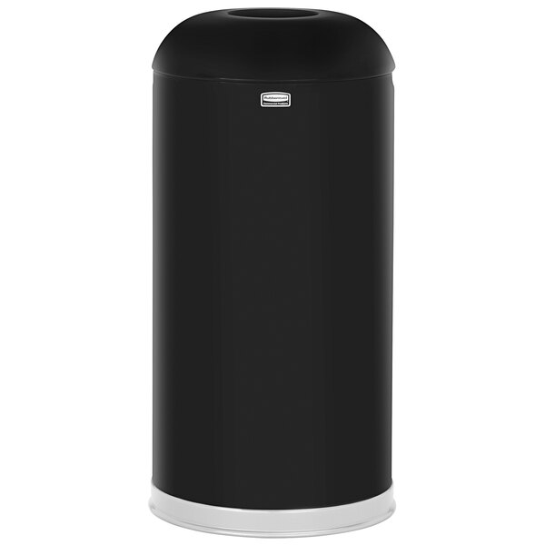 Rubbermaid FGR32EGLBK Round Tops 15 Gallon Black Open Top Trash Can