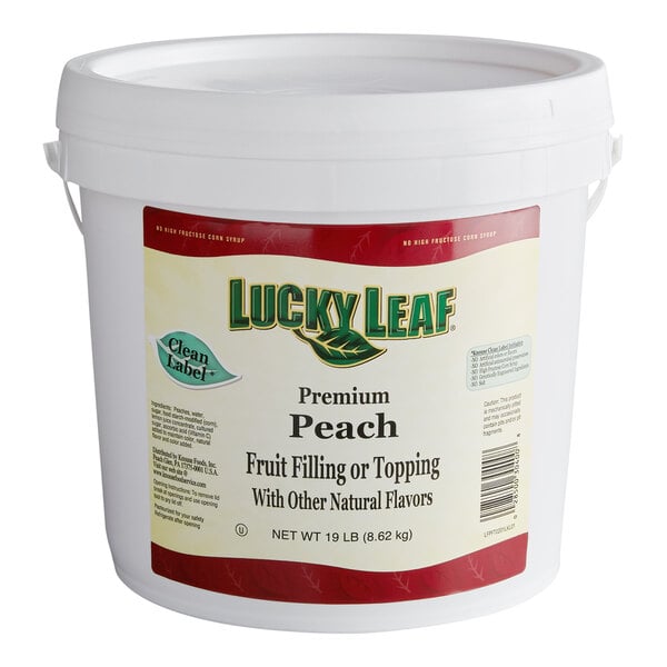 Lucky Leaf Premium Peach Fruit Filling & Topping - 19 lb. Pail