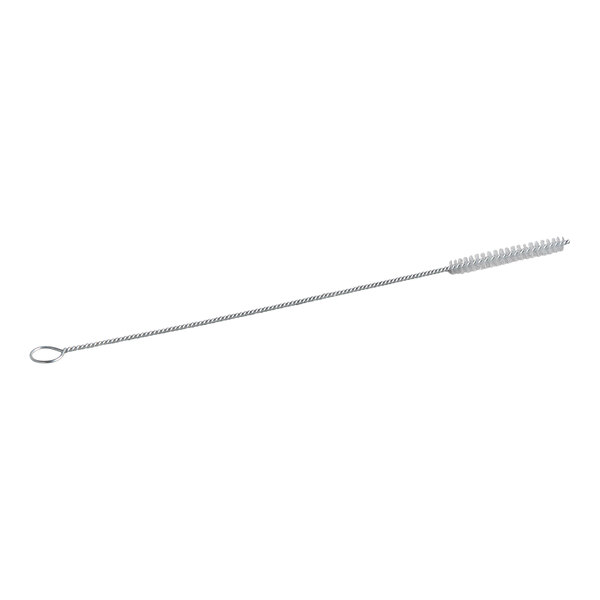 A long, thin brush with a twisted wire handle and a small cylindrical bristle head at one end.